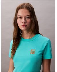 Calvin Klein - Calvin Klein Square Logo Graphic Slim T-Shirt - Lyst