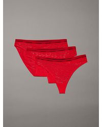 Calvin Klein - Lots de 3 slip brésilien, string et culotte en dentelle - Lyst