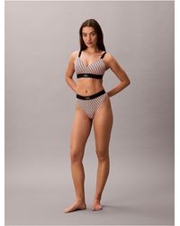 Calvin Klein - Graphic Monogram Microfiber Stretch Thong - Lyst