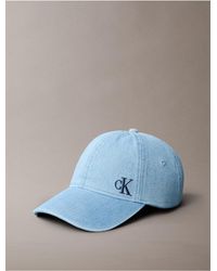 Calvin Klein - Washed Denim Embroidered Logo Baseball Cap - Lyst