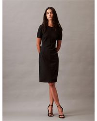 Calvin Klein - Compact Stretch Crepe Shift Dress - Lyst