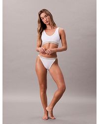 Calvin Klein - Lightly Lined Triangle Bralette Heritage Cotton Stretch - Lyst