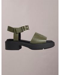 Calvin Klein - Melanie -Leather Chunky Sandals - Lyst