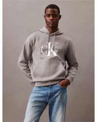 Calvin Klein - Monogram Logo Fleece Hoodie - Lyst