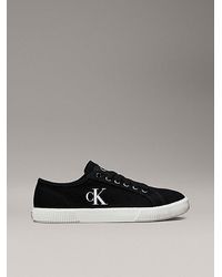 Calvin Klein - Canvas Sneakers Met Laag Profiel - Lyst