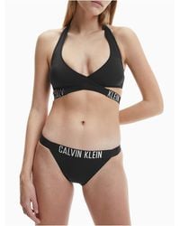 Calvin Klein Intense Power Halter Bikini Top - Black