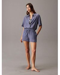 Calvin Klein - Playsuit Für Den Strand Aus Weichem Krepp - Lyst