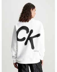 Calvin Klein - Sweatshirt Met Sprayprint En Logo - Lyst