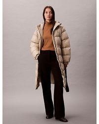 Calvin Klein - Jeans High Shine Hooded Puffer Coat - Lyst