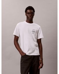 Calvin Klein - T-Shirt Avec Logo Brodé - Lyst