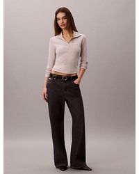 Calvin Klein - Jeans Woven Monologo Henley Turtleneck Sweatshirt - Lyst