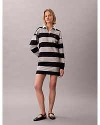 Calvin Klein - Jeans Varsity Stripe Polo Mini Dress - Lyst
