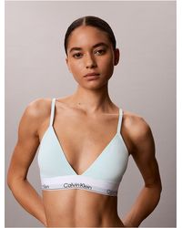 Calvin Klein - Lightly Lined Triangle Bralette Icon Cotton Modal - Lyst