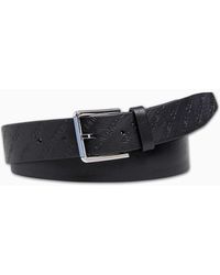 Calvin Klein Cintur�n reversible de cuero - Negro