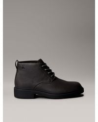 Calvin Klein - Bottines Chukka Crantées En Cuir À Amorti Airfit - Lyst