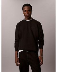 Calvin Klein - Cotton Fleece Embossed Sweatshirt - Lyst