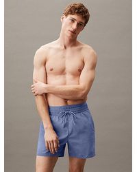 Calvin Klein - Badeshorts Mit Doppeltem Bund - Lyst