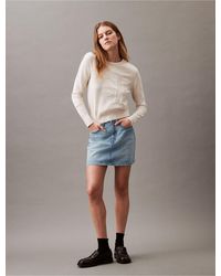 Calvin Klein - Smooth Cotton Relaxed Monogram Logo Sweater - Lyst