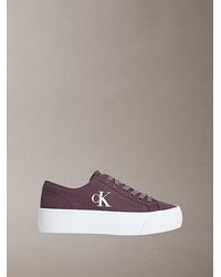 Calvin Klein - Graz Canvas Platform Logo Trainers - Lyst