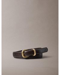Calvin Klein - Leather Sculpted Hardware Belt - Lyst