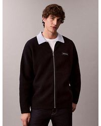 Calvin Klein - Boiled Merino Wool Zip Cardigan - Lyst