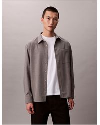 Calvin Klein - Wool Blend Relaxed Button-Down Shirt - Lyst