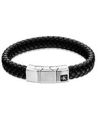 Calvin Klein - Jeans Braided Leather Bracelet - Lyst