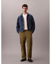 Calvin Klein - Jeans Straight Cotton Twill Cargo Trousers - Lyst