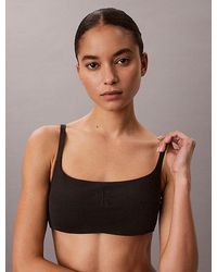 Calvin Klein - Metallic Bralette Bikini Top Ck Monogram - Lyst