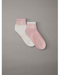 Calvin Klein - 2 Pack Glossy Ribbed Ankle Socks - Lyst