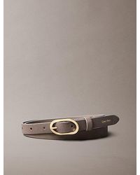 Calvin Klein - Suede Oval Buckle Belt - Lyst