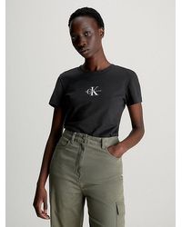 Calvin Klein - Schmales Monogramm-T-Shirt - Lyst
