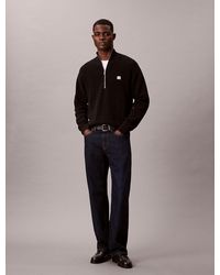 Calvin Klein - Cotton Waffle Quarter Zip Jumper - Lyst