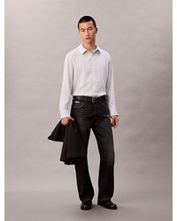 Calvin Klein - Gestreept Relaxed Button-Down Overhemd Van Viscosemix - Lyst