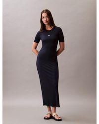 Calvin Klein - Modal Stretch Rib Midi Dress - Lyst