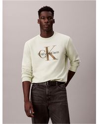Calvin Klein - Calvin Klein Monologo Fleece Crewneck Sweatshirt - Lyst