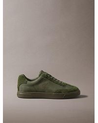 Calvin Klein - Suede Mix Signature Logo Trainers - Lyst