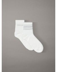 Calvin Klein - Jeans 2 Pack Logo Stripe Ankle Socks - Lyst