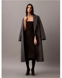 Calvin Klein - Brushed Wool Blend Strapless Dress - Lyst