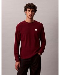 Calvin Klein - Wafel-T-Shirt Met Lange Mouwen - Lyst
