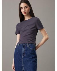 Calvin Klein - Top Met Korte Mouwen Van Milano Jersey - Lyst