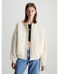 Calvin Klein - Blouson bomber en sherpa - Lyst