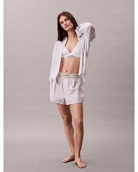 Calvin Klein - Pyjama-Shorts Mit Logo Aus Baumwoll-Popeline - Lyst