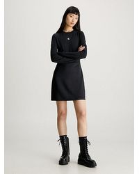 Calvin Klein - Vestido de manga larga de punto milano - Lyst