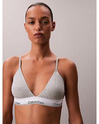 Calvin Klein - Lightly Lined Triangle Bralette Icon Cotton Modal - Lyst