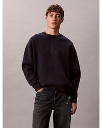 Calvin Klein - Jeans Cotton Blend Monogram Logo Relaxed Jumper - Lyst