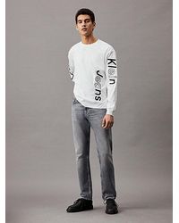 Calvin Klein - T-shirt Met Lange Mouwen En Grafisch Logo - Lyst