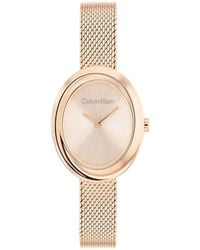 Calvin Klein - Contoured Bezel Oval Dial Watch - Lyst