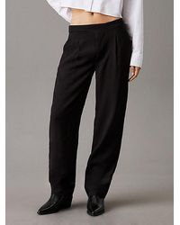 Calvin Klein - Hose Mit Bundfalten Aus Weicher Viskose - Lyst