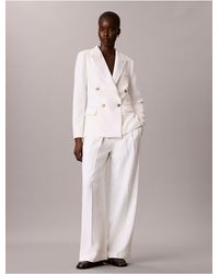 Calvin Klein - Effortless Crepe Wide Leg Pleated Trousers - Lyst